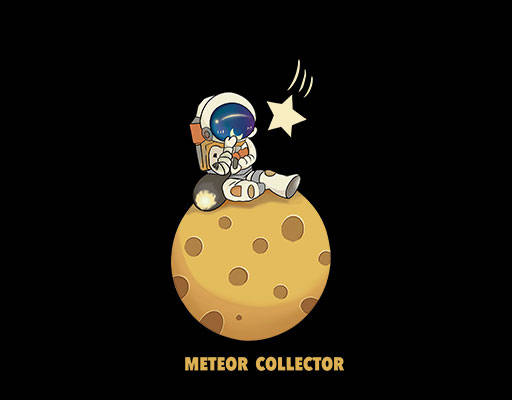 卡通宇航员图案手绘卡通人物星球月球图案