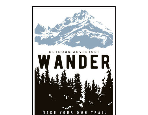 卡通山峰图案森林图案山峰剪影