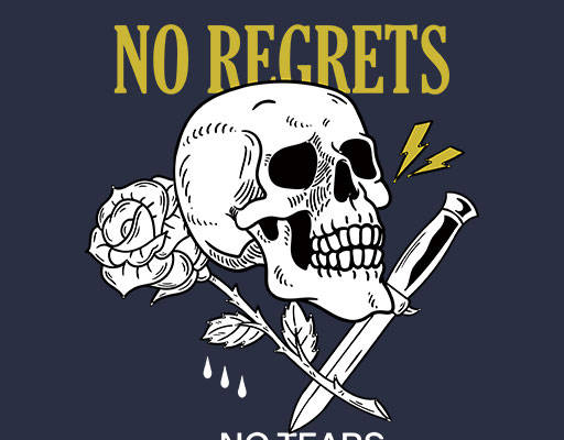 手绘骷颅头图案卡通鲜花玫瑰花朵匕首手绘鲜花