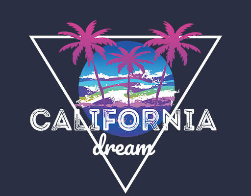 椰子树图案卡通树木破碎英文字母倒三角形图案海浪