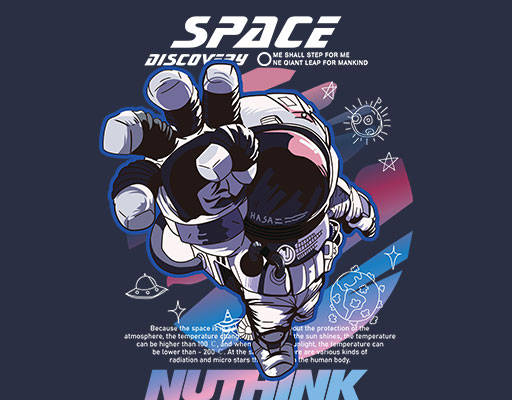 卡通宇航员图案手绘卡通人物手写英文字母图案