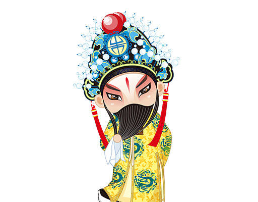 卡通京剧人物图案中国国粹卡通人物