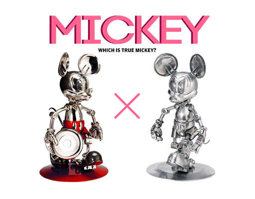 卡通米老鼠图案米老鼠摆件米老鼠公仔金属米老鼠