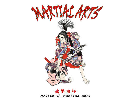 日本武士图案卡通人物手绘男人复古人物