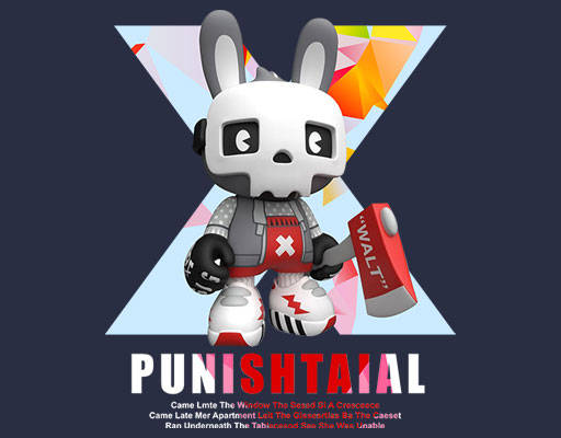 卡通公仔卡通摆件吊坠拿斧头的兔子3D兔子