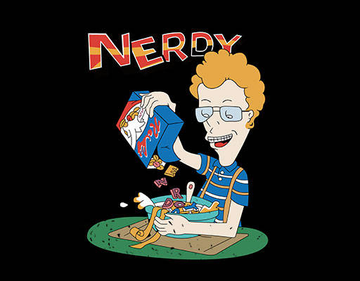 卡通人物图案手绘卡通男孩戴眼镜的男孩吃饭男孩