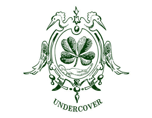 卡通树叶徽章图案镜子鸟头手绘鸟手绘四叶草