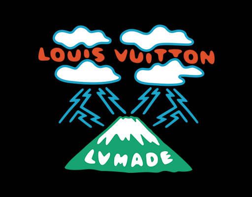 卡通云朵图案手绘山峰英文字母图案山剪影