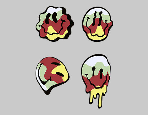 卡通表情图案手绘卡通变形表情迷彩表情