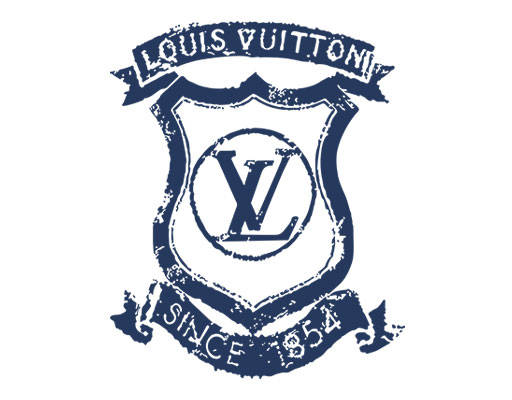 卡通徽章图案手绘英文字母图案破碎徽章LV字母