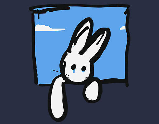 手绘卡通兔子悲伤兔子简笔卡通动物头像手绘兔子