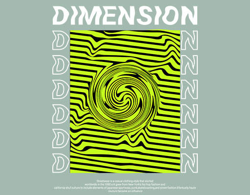 卡通漩涡图案变形英文字母彩色线条方形线条