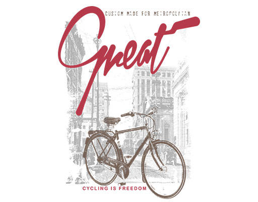 卡通自行车图案手写英文字母城市建筑图案
