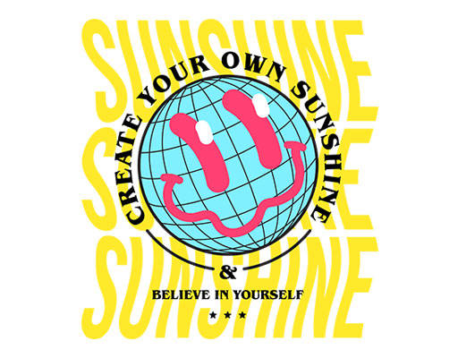 微笑表情图案卡通地球变形英文字母手绘地球卡通表情