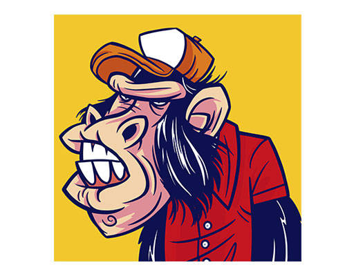 卡通大猩猩图案手绘卡通动物戴帽子的猴子