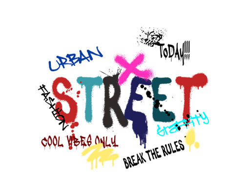 涂鸦英文字母图案喷溅图案手绘涂鸦字母简约文字