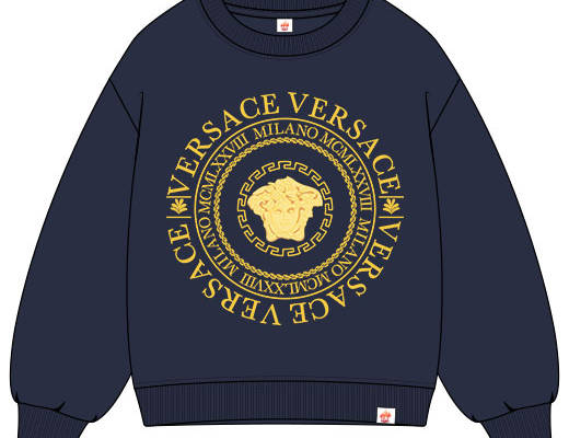 范思哲logo矢量卡通人物头像英文字母矢量金色图案