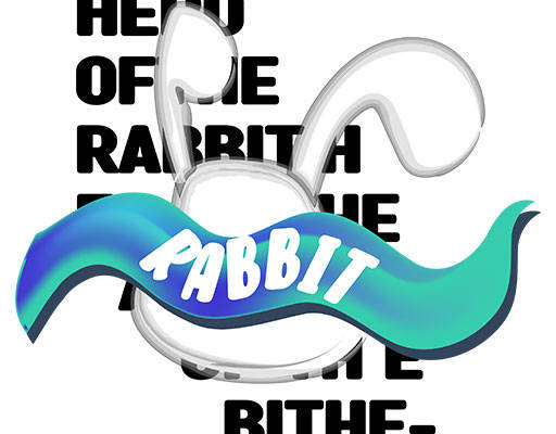 卡通兔子头像英文字母矢量立体兔子头矢量