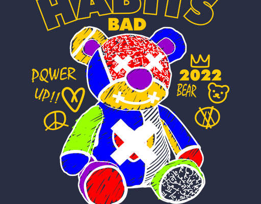 彩色小熊矢量卡通小熊英文字母矢量手写英文字母矢量