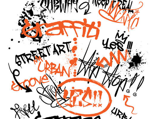 涂鸦英文字母矢量手写英文字母矢量喷溅英文字母