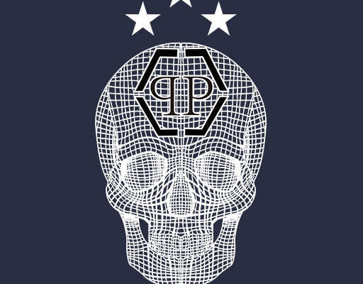 卡通3D骷髅头线条矢量英文字母矢量