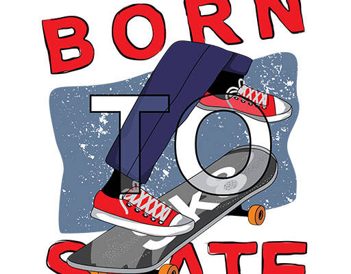 卡通滑板矢量涂鸦英文字母矢量简约文字矢量板鞋图案