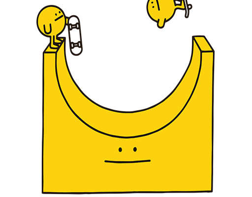 滑板矢量卡通小人图案英文字母矢量U形字母