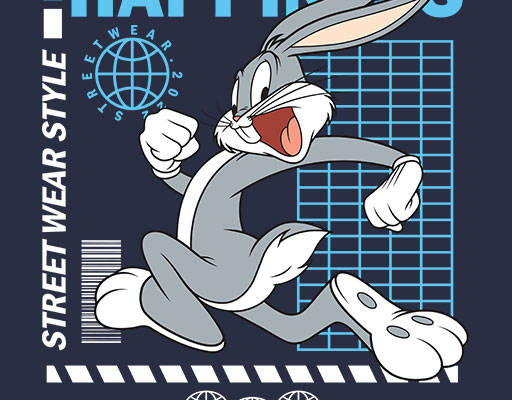 卡通兔子矢量手绘卡通动物简笔卡通兔八哥奔跑的兔子