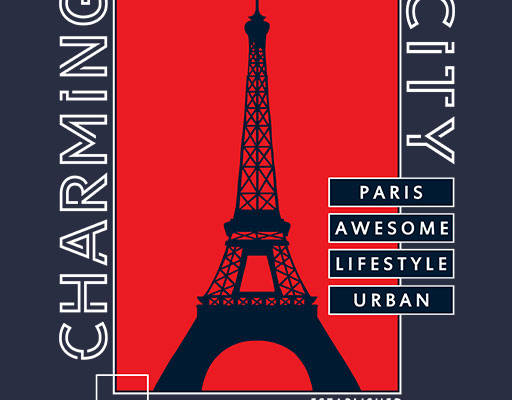 卡通埃菲尔铁塔矢量卡通英文字母城市建筑矢量