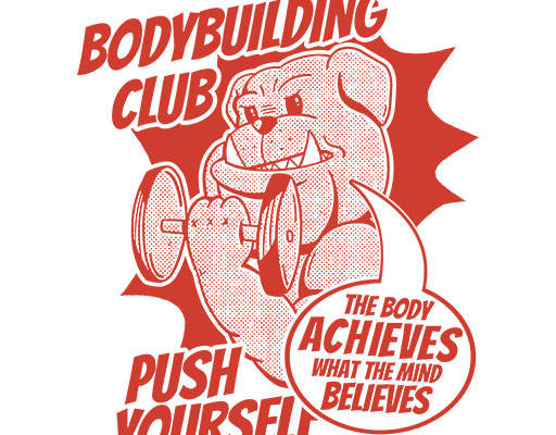 卡通狗矢量手绘卡通动物锻炼的小狗哈巴狗矢量