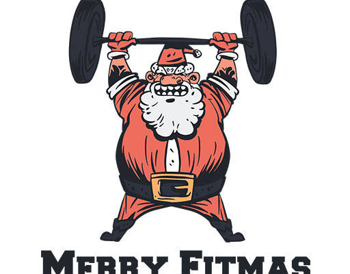 举重的圣诞老人卡通人物矢量手绘卡通圣诞老人手绘人物