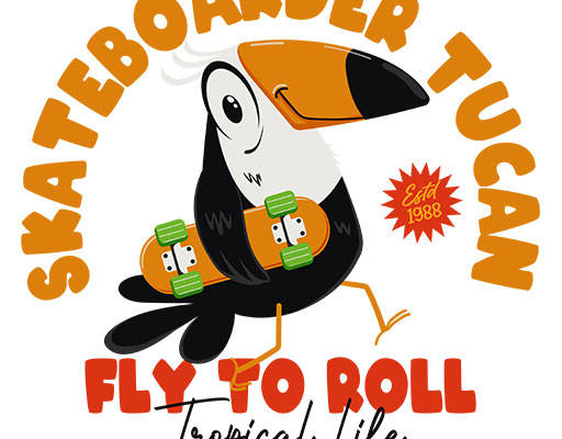 卡通乌鸦矢量手绘卡通鸟矢量啄木鸟矢量手写英文字母滑板鸟