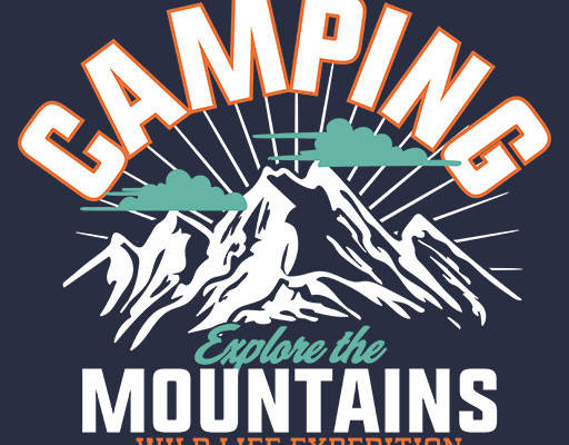 卡通山峰矢量手绘山脉英文字母矢量风景矢量