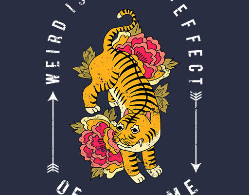 卡通老虎矢量手绘卡通动物鲜花矢量破碎英文字母矢量