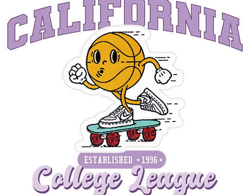 卡通篮球矢量手绘滑板篮球英文字母矢量简笔卡通