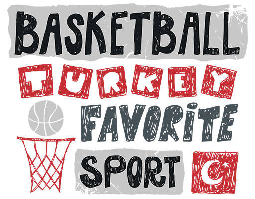 涂鸦英文字母矢量卡通文字卡通篮球手写英文字母卡通篮球