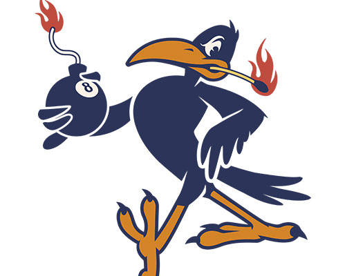 卡通乌鸦矢量手绘卡通动物简笔卡通鸟炸弹乌鸦