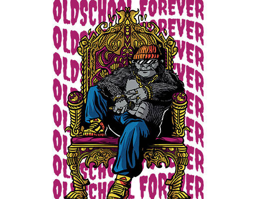 卡通猴子矢量手绘卡通动物皇冠猴子大猩猩图案涂鸦英文字母