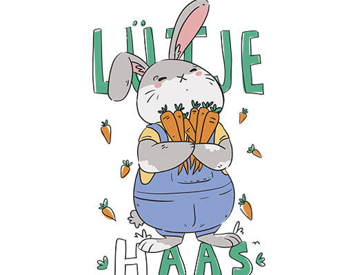 卡通兔子矢量手绘卡通动物简笔卡通动物手写英文字母拿胡萝卜的兔子
