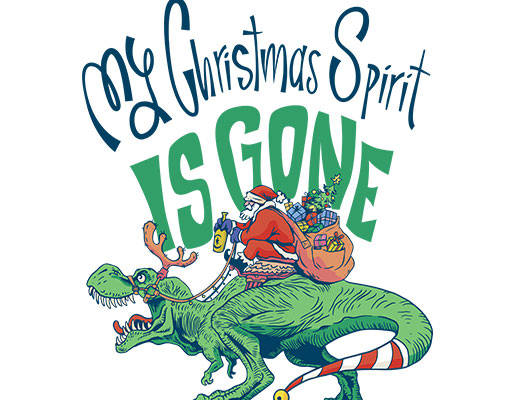 卡通圣诞老人手写英文字母矢量手绘恐龙图案圣诞恐龙