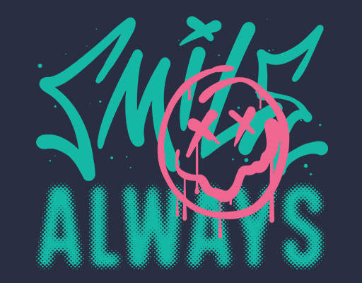 涂鸦英文字母矢量卡通文字矢量微笑表情矢量