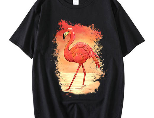 卡通火烈鸟卡通动物破碎动物涂鸦背景手绘动物