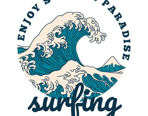 海浪矢量手绘浪花英文字母矢量