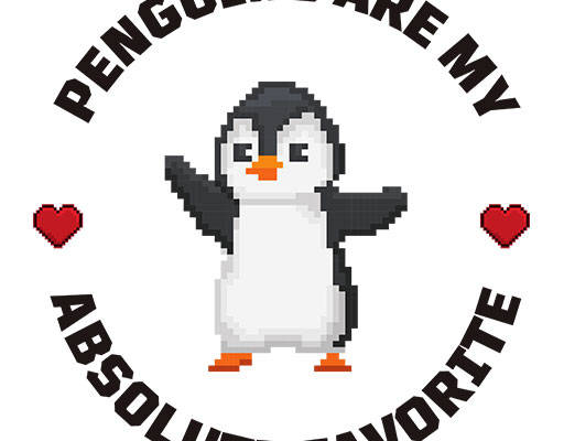 马赛克企鹅矢量手绘卡通动物马赛克动物