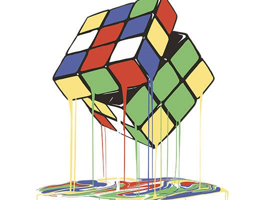 卡通魔方矢量融化的魔方卡通玩具