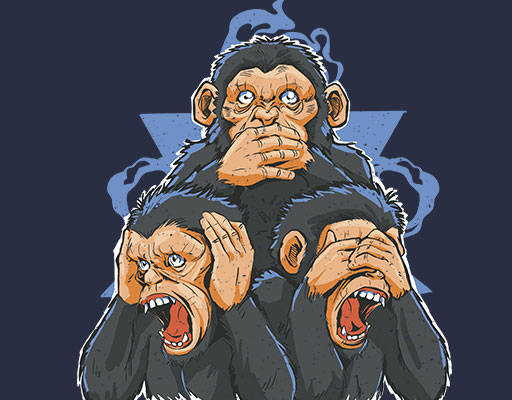 卡通猴子图案手绘卡通动物三只猴子大猩猩图案