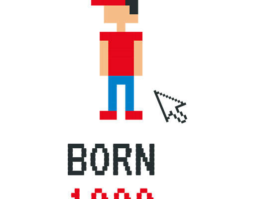 马赛克小人图案马赛克数字图案手绘卡通人物