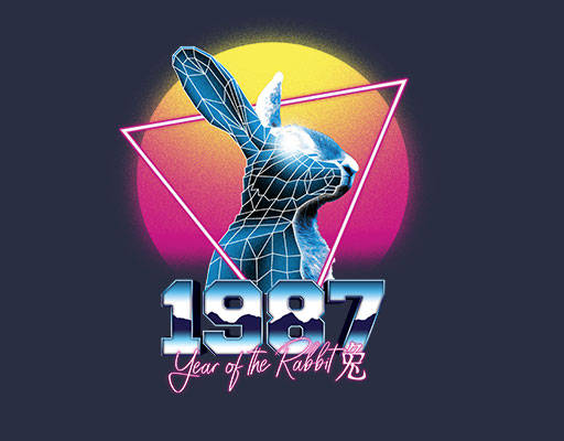 卡通兔子图案手绘卡通动物数字字母图案3D兔子