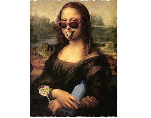 搞怪蒙娜丽莎吐舌头蒙娜丽莎人物名画女孩头像