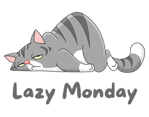 手绘猫咪图案简笔卡通动物手绘猫图案懒惰的猫